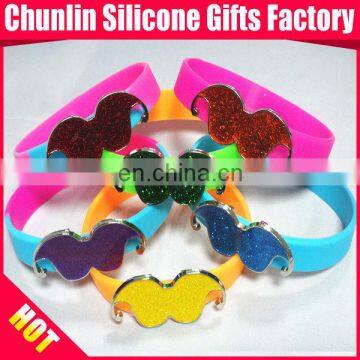 Lovely New Style Silicone Bracelets with Metal Charms