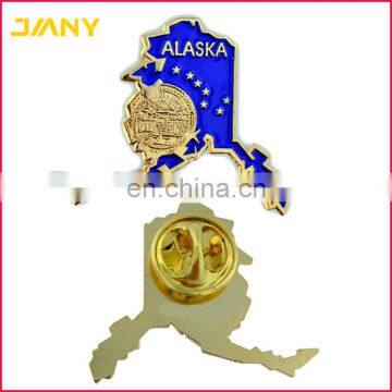 Customized Alaska Flag Pin, American State Shape of Alaska Lapel Pin