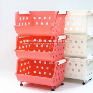 Medium Perforated Rough and Rugged Stacking Storage Bin in White-Plastic White