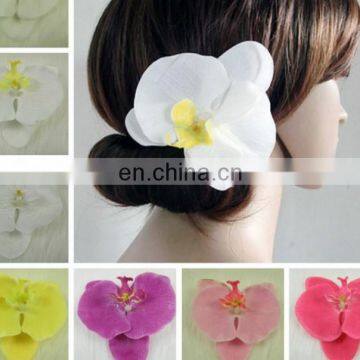 Fashion Summer style orchid flower hairpin,fabric holiday hair jewelry,bride wedding barrettes