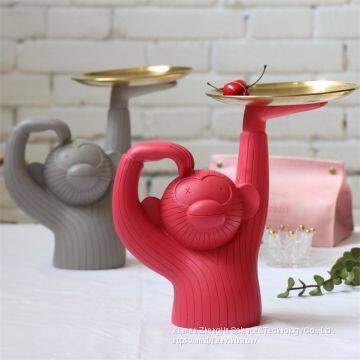 Resin Monkey Tray Resin Decoration Molanti Color Living Room Monkeys Receive Tray Decoration photo-4