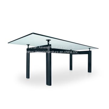 modern restaurant asian style steel legs glass long dining table