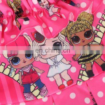 2020 Summer Girls Dress Print Cartoon Off-shoulder Wholesale Children's Clothing