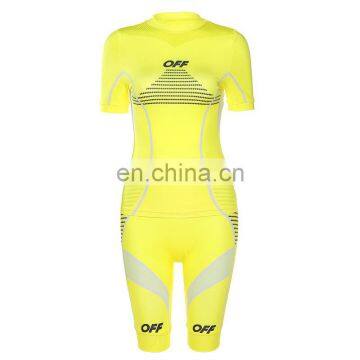 2020 New Arrivals Summer Women Shorts Styles Printed Bodycon Sets Ladies Fitness Yoga Suit photo-6