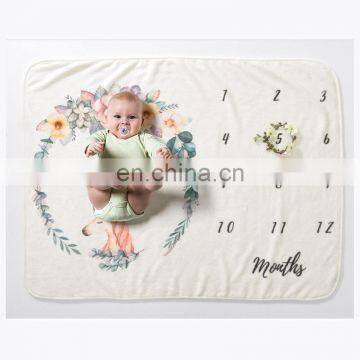 High Quality Super Plush Fleece Monthly Baby Milestone Blankets baby milestone blanket customizable