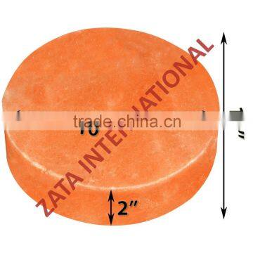 Himalayan Natural Round Rock Salt Tiles Plates Slabs Block Size 10 x 10 x 2 Inch for BBQ Barbecue Cooking searing Serving