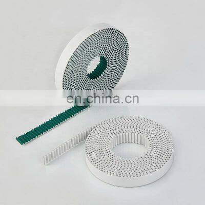 Белая зубчатая ременная передача из ПУ с зеленой тканью photo-3