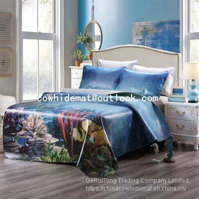 Children Summer Bed Sheet Leather Mat Child Summer Cooling Bed Mat For Bed Smooth Anti-Mite Waterproof Mattress Protector Cover Luxury Bedding Set Bedroom