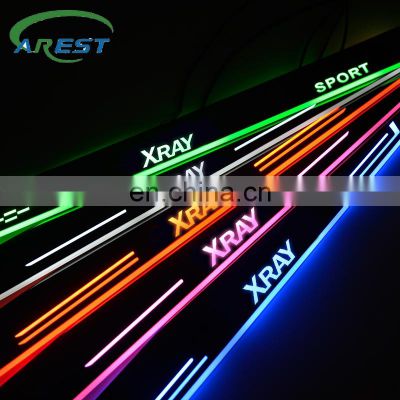 LED Car Door Sill Scuff Plates for Lada Xray 2016 2017 2018 2019 Door Threshold Guard Cover Trim Static Light Car Accessories