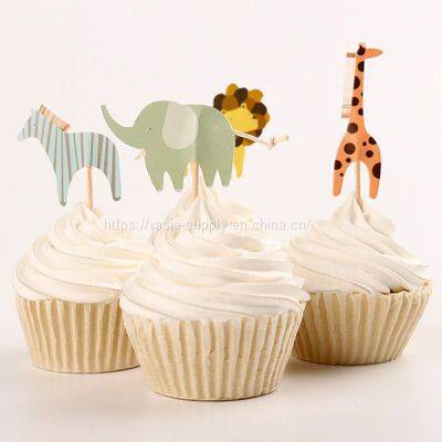 Party Decorative Animal Picks for Cupcake Toppers Kid Birthday Party photo-2