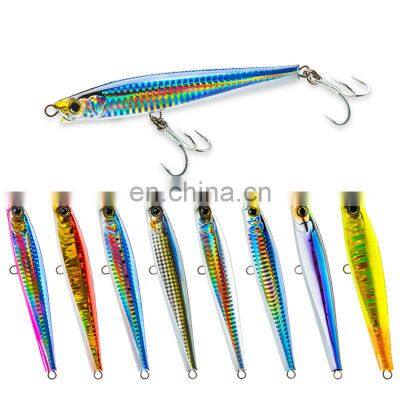 New Color Factory Wholesale 95mm 44g  Heavy Sinking Saltwater Minnow Luminous Lure Japanese Style Fishing Lure Big