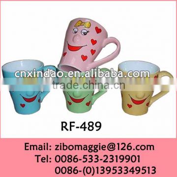 Belly Shape Wholesale Oversized Disposable Ceramic Coffee Cup with Nose for Kids