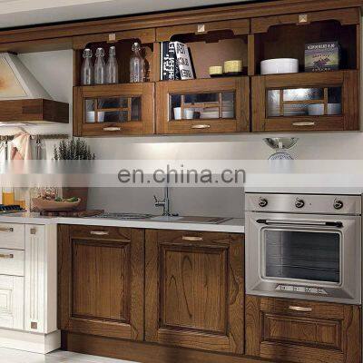 North American Classic Oak Solid Wood Kitchen Furniture Pantry Storage Island Cherry Wood Kitchen Cabinets photo-3