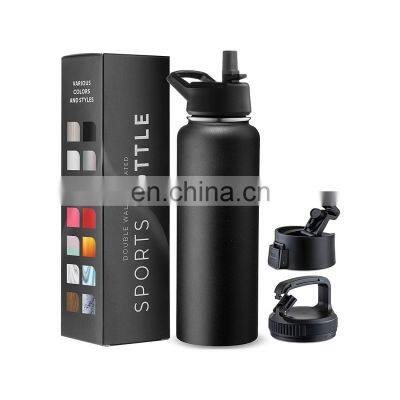 2021 Custom Logo Double Wall Insulated Stainless Steel Gym Water Bottle Bpa Free for Water Drinking Travel Sports