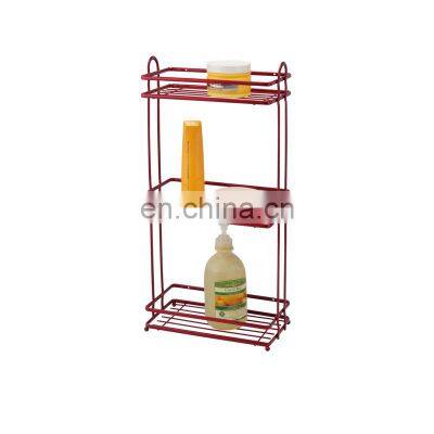 Unique outlook 3 tiers rectangle square shelf bracket decorative metal bathroom corner shelf bracket