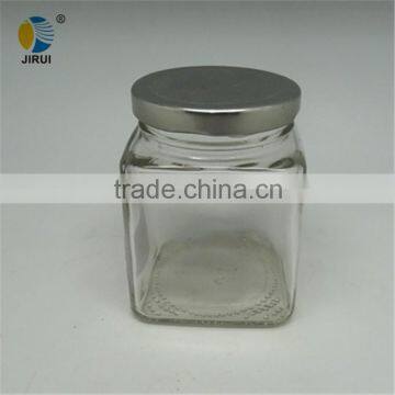280ml square glass food jar with tinplate lid
