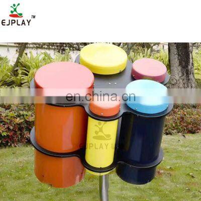 kids outdoor park galvanized panel large steel tube and stainless pillar five-tone scale flap drum musical instrument toy