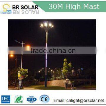 18m 20m 30m CE IEC ROHS FCC certification approved high mast lighting with solar football field lights