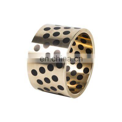 Solid Graphite Insert Self Lubricating Composite Bearing Customized  Slide Bushing