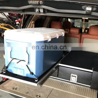 Custom Vehicle Rear Van Aluminum pickup bed drawer system for wrangler jk toyota fj h3 hammer fridge drop down slide wing kits