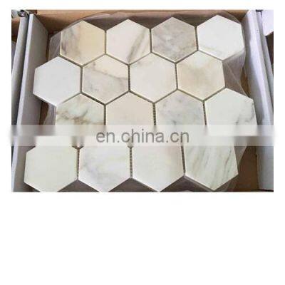 Calacatta gold stone mosaic, 3x3\