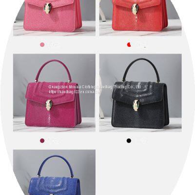 Pearl Fish Skin Women's Bag Leather Portable Organ Bag Women's 2022 New Trendy Luxury All-Match Shoulder Messenger Bag photo-3