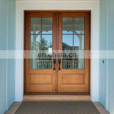 Double contemporary fiberglass solid oak front door high quality main entrance wooden exterior wood doors