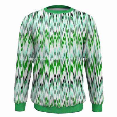 custom sublimated sweatshirts with green round neck from best supplier