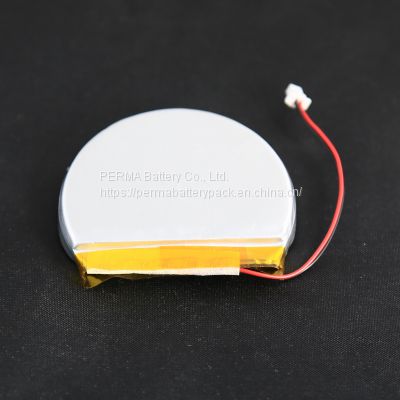 Round Shaped Rechargeable Li-Polymer Battery Pack with PCM and Connector for Wireless Smart Devices