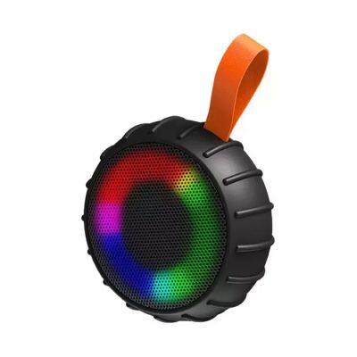 Speaker Supplier Ipx7 Waterproof Super Bass Portable Round Speaker With Colorful Led Light