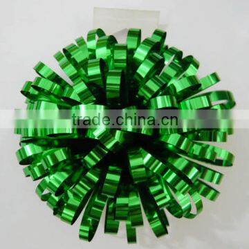 Wholesale HOT Green Plastic Pre-tied String Ribbon Bow/PET Fancy Round Bow