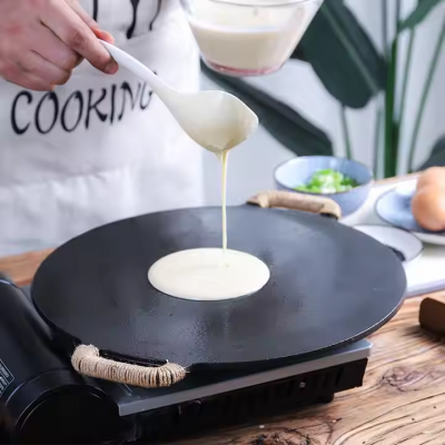 11-Inch Cast Iron Roti Tawa, Double Handled Cast Iron Crepe Pan for Dosa, Tortillas photo-4