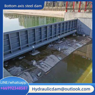 Bottom axis steel dam hydraulic engineering water interception dam steel dam river channel water interception