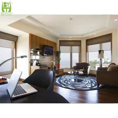 European Home Master Bedroom Furniture Set Modern and Simple Design Solid Wood Storage Bed for Hotel or Rental Use