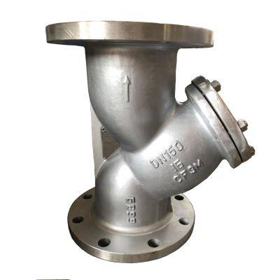 ANSI 150LB 2 Inch CF8 Y-Strainer With Differential Pressure Gauge Industrial Fuel Gas Filter Y Type Strainer