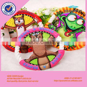 Wholesale Good Quality Durabale Colorful Canvas Duck Frog and Squirrel Animal Printed Dog Frisbee photo-2