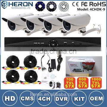 with Cable and Power Supply 4CH DVR Kit and 20m IR Camera system cctv