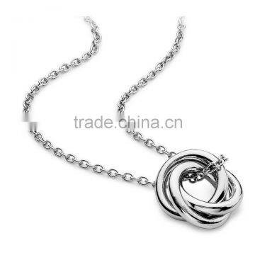 Personalized Infinity Love Knot Pendant Necklace in Stainless Steel Silver Plated