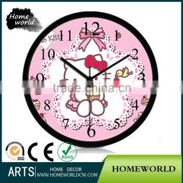 Hello Kitty Design Home Hotel Decoration Cheap Metal Wall Clock