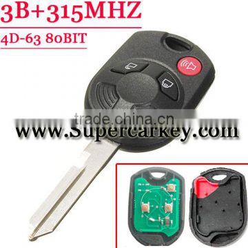 Good quality 80-Bit 4D-63 3 Button Remote Head Key for Ford Lincoln Mercury