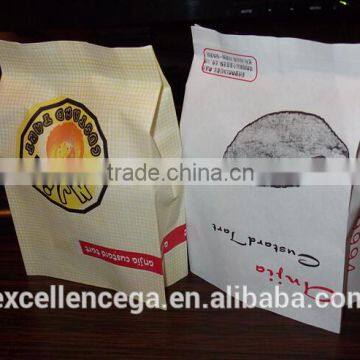 wax coated paper food bag, heat sealing snack paper bag 2014