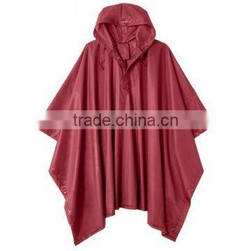 Wine Red Energency PVC Reusable Rain Poncho Raincoat