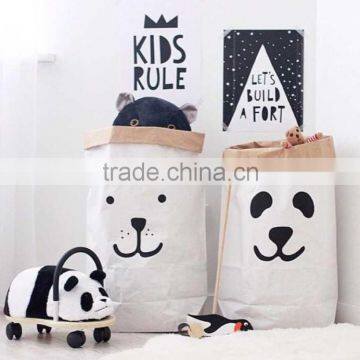 Popular Heavy Kraft Paper Bag,Animal Letter Cross Paper Storage Bags,Toys Clothes Kids Wall Pocket Children Room photo-6