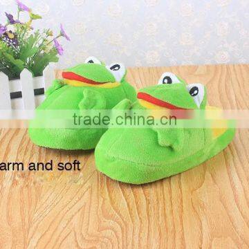 plush toy slipper/plush slipper/plush animal slipper/ green forg slipper