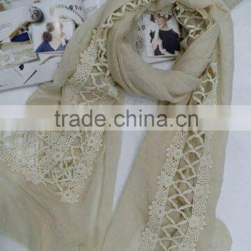 2016 Newest Fashion Casual Hollow Out Embroidery Lace Scarf Women Hijab Quality Choice