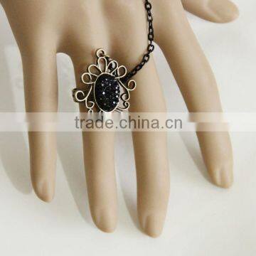 Vintage Style Black Lace Bracelet and Connecting Ring photo-6