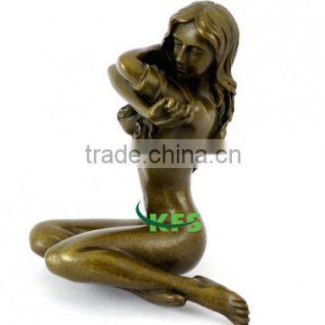 Bronze nude lady Striptease statue