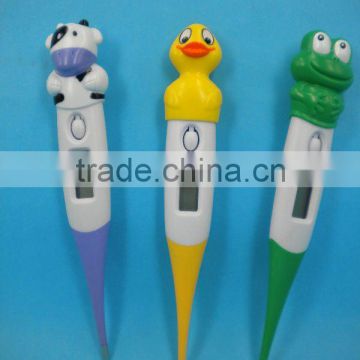 digital clinical thermometer with soft probe and character head