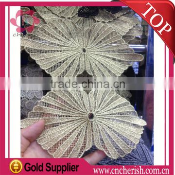 2016 hot sale fancy dress flower Lip shape lace trimming bridal lace trim for women dress