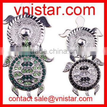 vnistar crystal turtle shape press metal snap button NC643, fit leather bracelets